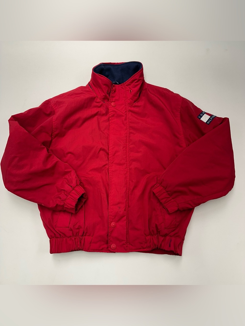 Vintage Tommy Hilfiger Jacket Mens Large Red No Hooded Sailing Outdoor 90s Y2K